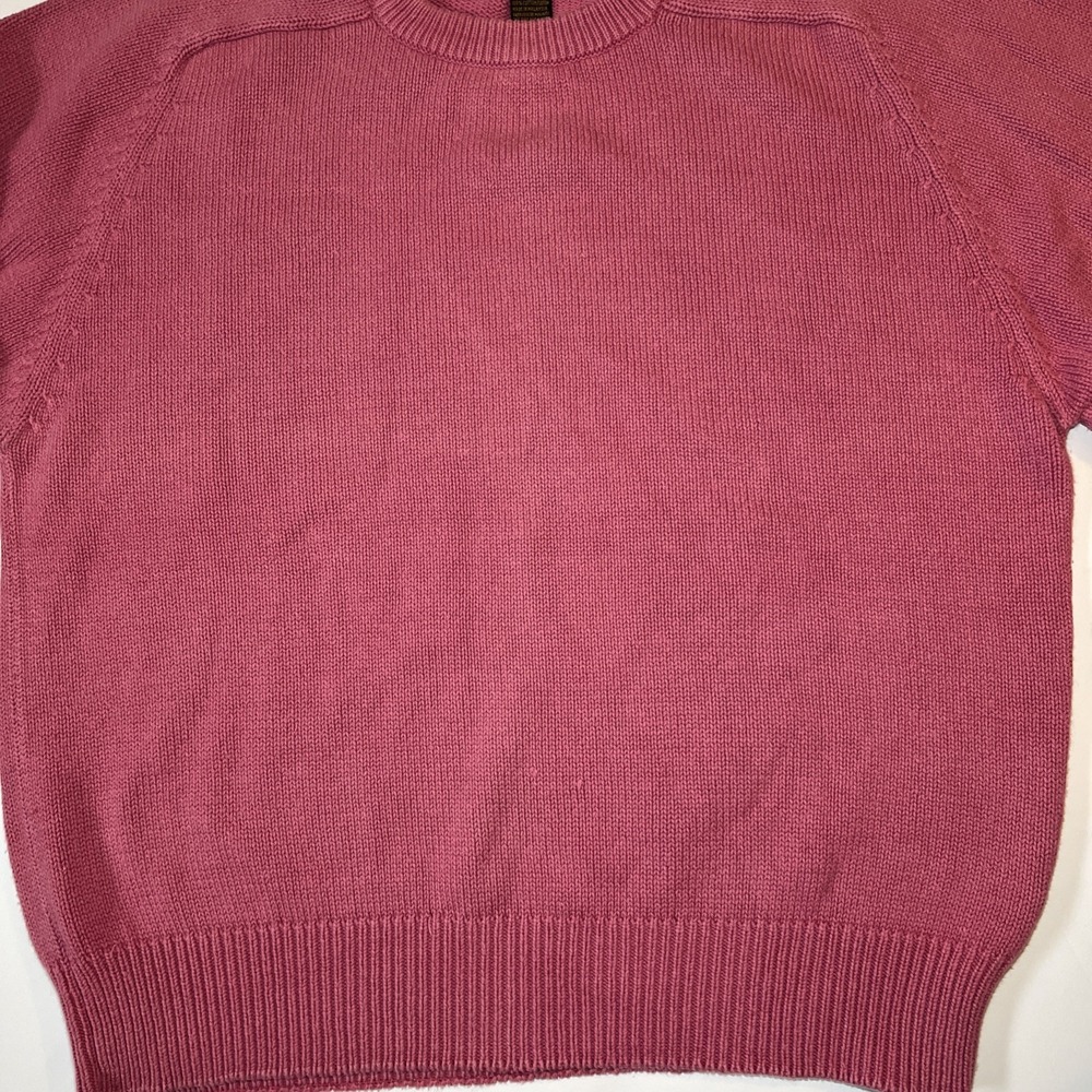 Eddie Bauer Men's XL VTG Tag Chunky Knit Crewneck Sweatshirt Mauve - Picture 8 of 11